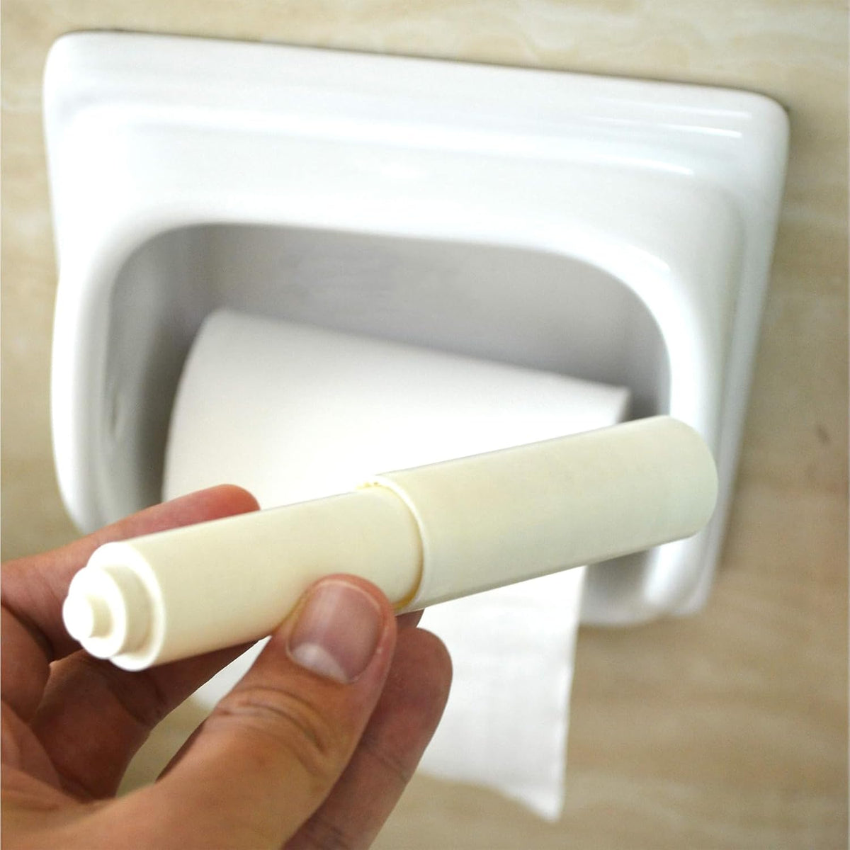 2 Pack Toilet Paper Roll Holder Replacement Rod,White,Extended Version
