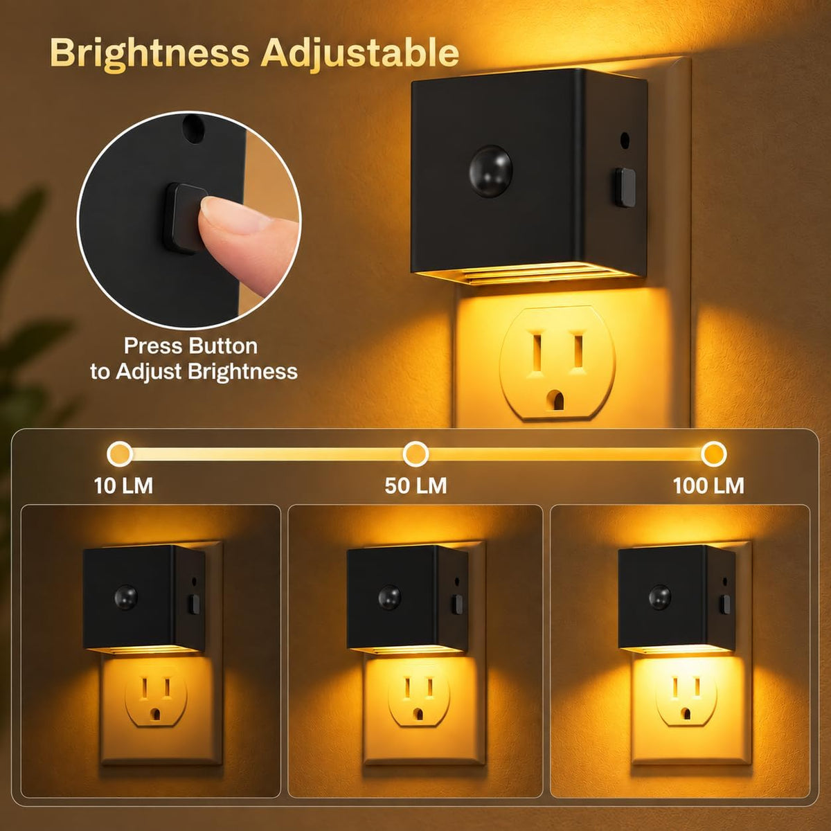 L LOHAS LED Plug in Night Light with Motion Sensor and Dusk to Dawn Sensor