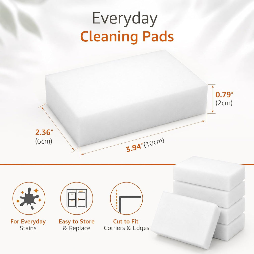 50 Pack Melamine Cleaning Sponges, White Magic Foam Eraser Scrub Pads Bulk