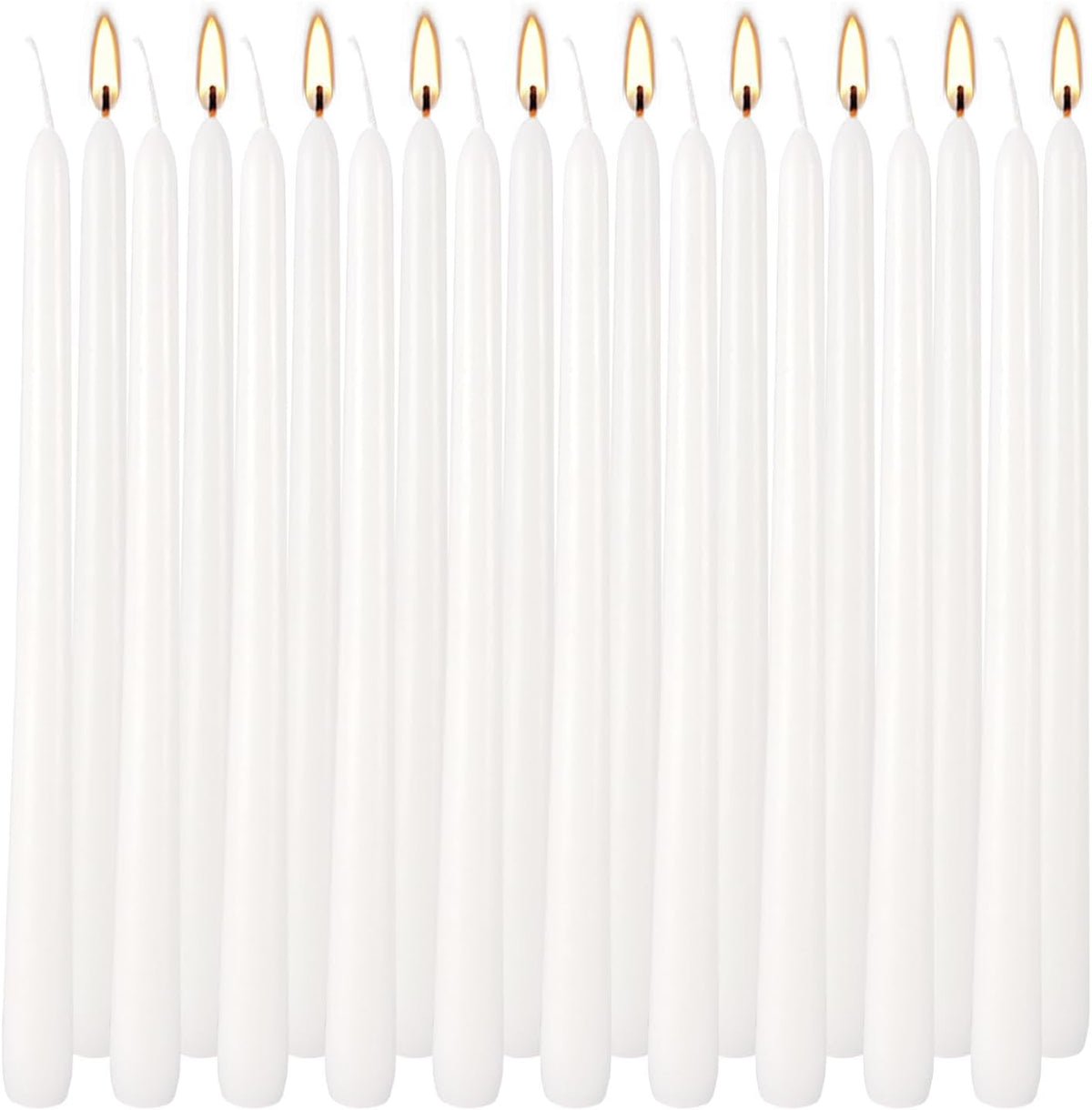 Howemon 20 Pack White Taper Candles 12 Inch Tall 3/4 Inch Thick Burn 10 Hours