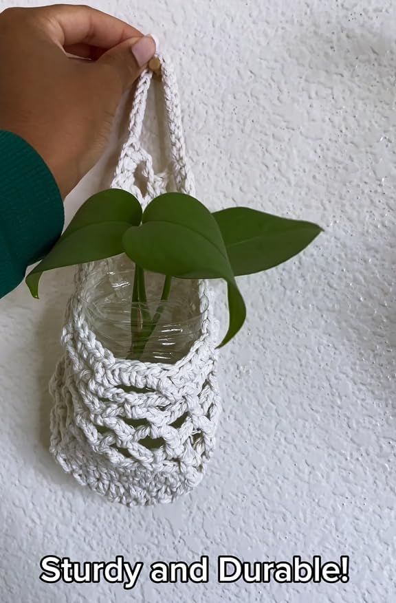 4 Pack Macrame Wall Plant Hanger for 6" & 4 in, Small Hanging Plant Basket