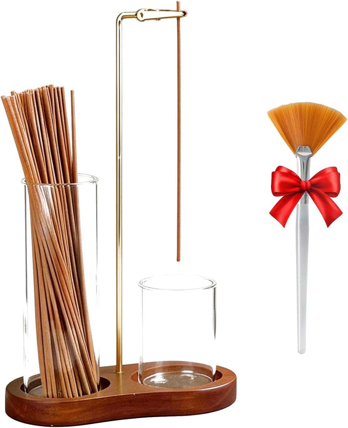 All-in-One Clear Incense Burner Holder for Sticks with Ash Catcher,Glass