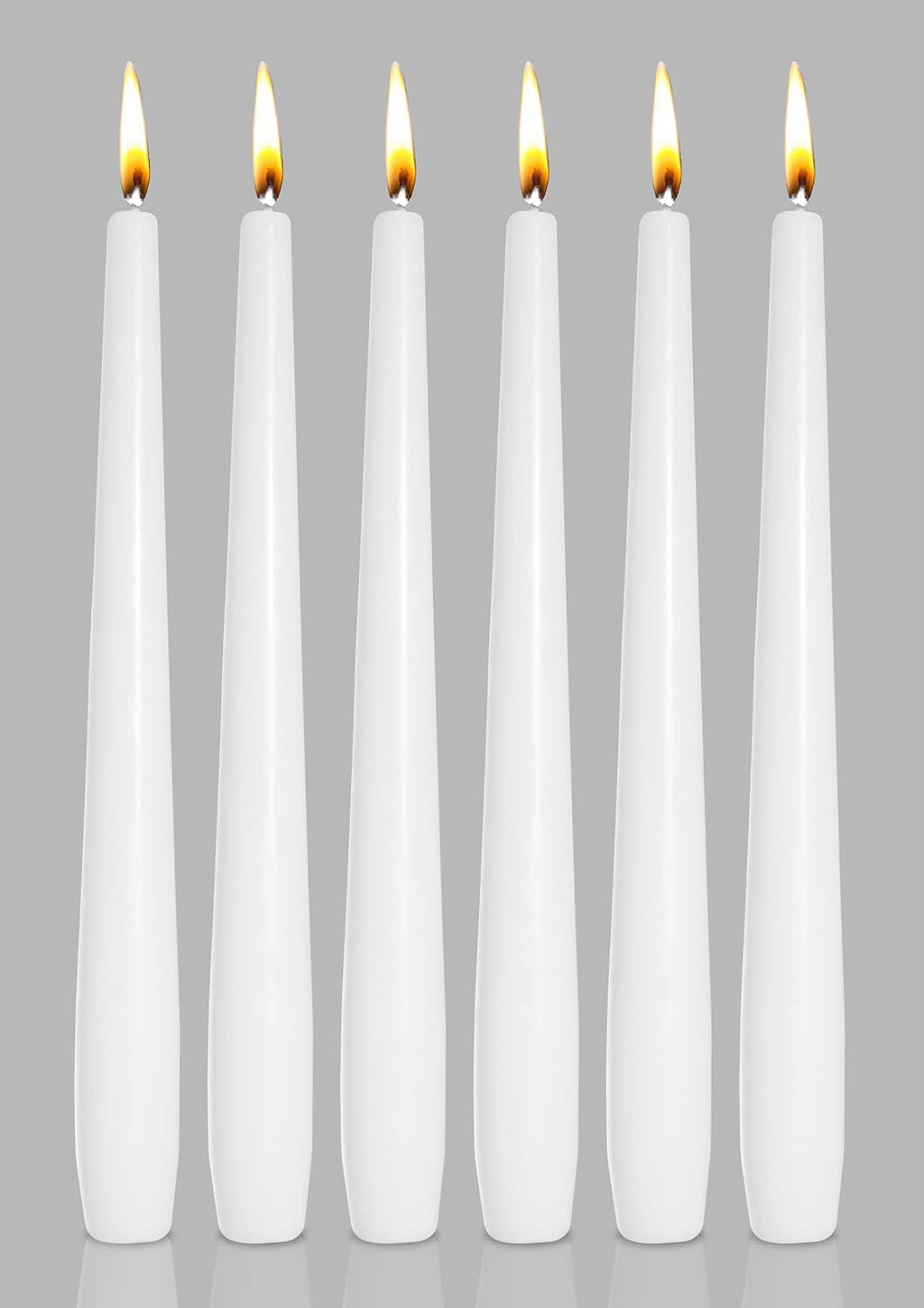Ner Mitzvah Classic 8 Inch Taper Candles for Shabbat, Dinner Tables, Restaurants, Ceremonies and Emergency, 7 Hour Burn Time - White (Pack of 30)