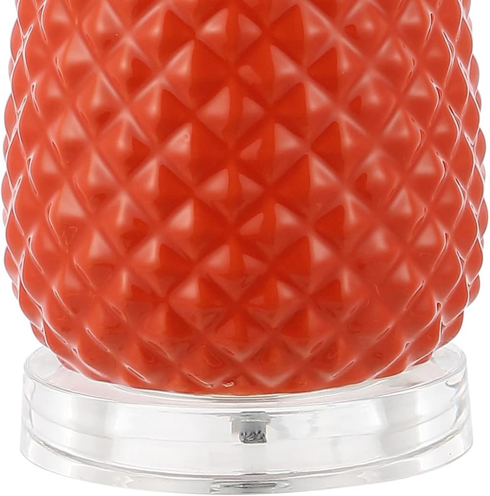JONATHAN Y Pineapple Ceramic Table Lamp Bedside Nightstand 23", Orange/Gold