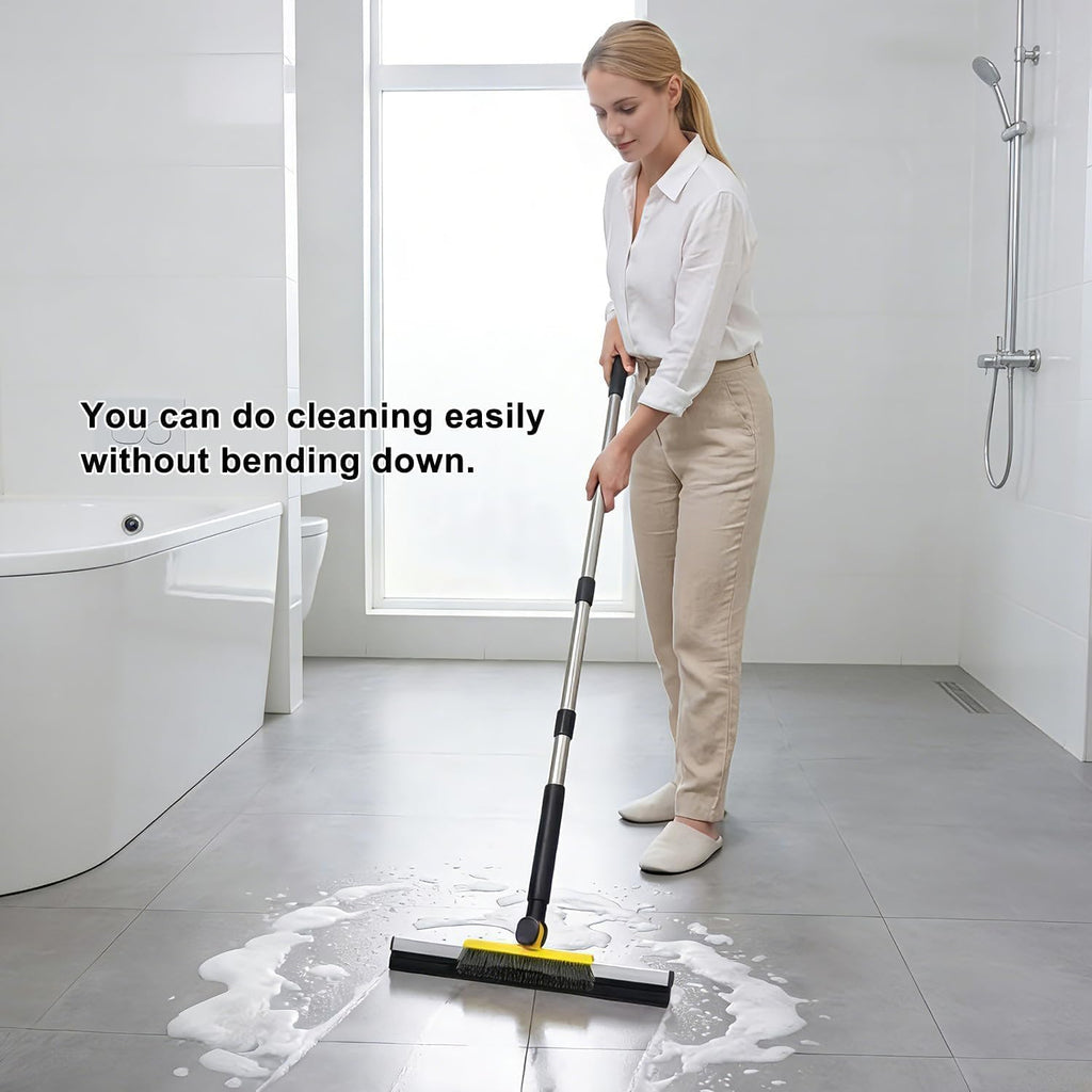 Gloffer Squeegee for Floor, Adjustable Long Handle, Tile Floor Cleaning