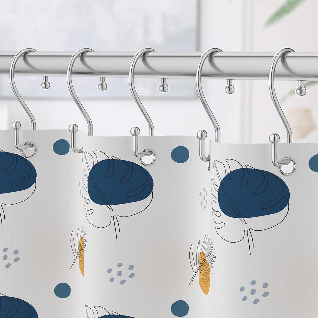 Goowin Chrome Metal Shower Curtain Hooks Rings, S Shape Metal Shower Curtain Rings Rust Proof Shower Curtain Hangers, Heavy-Duty Multi-Functional Shower Hooks for Shower Curtain, Chrome, 12 Pack