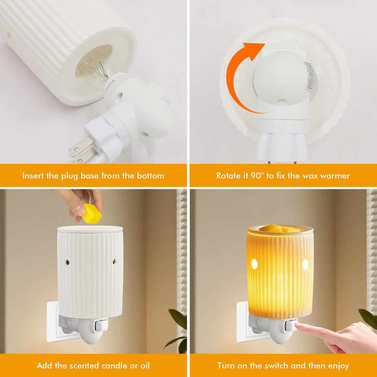 Plug in Wax Warmer Burner Electric Outlet Wall Plug-in Electric Wax Melt Warmer for Scented Melts Essential Oil Home Decor Gifts for Women Strips