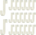 Over Cabinet Door Hooks, 20 Pack White Heavy Duty Metal J-Hooks for Kitchen, Bathroom, Laundry Room, Cabinet Hooks for Hanging, Hold Up to 7 lbs, Space-Saving Organizer