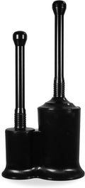 Master Plunger 500 & Toilet Brush Combo Set – Heavy-Duty Black Toilet Plunger with High-Efficiency Brush and Holder – Durable, Compact Bathroom Cleaning Kit: MP500-C3