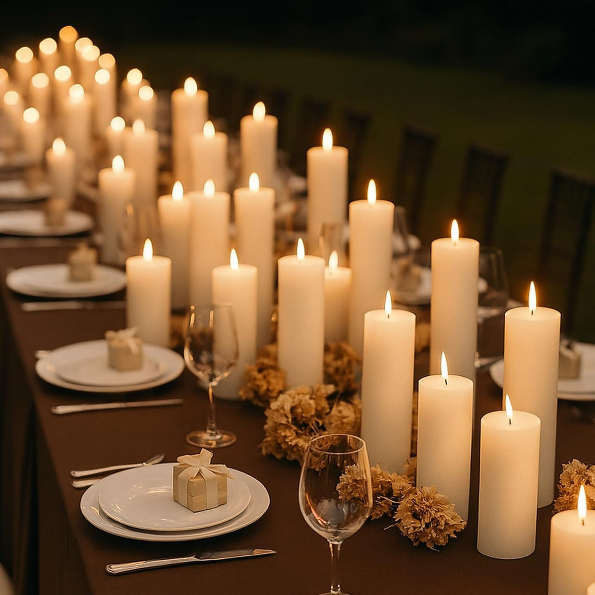 18 Pcs White Pillar Candles Bulk Set，Hurricane Candles，2x3 2x6 2x8 Inch - 12 Each Size，Dripless Unscented Smokeless，Gives You a Better Atmosphere When Organizing an Event Party.