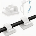 150 PCS Adhesive Cable Wire Clips Black, Outdoor Cable Management Wire Organizer Cord Holder for Under Desk, Car, Wall, TV PC Ethernet Cable (White)