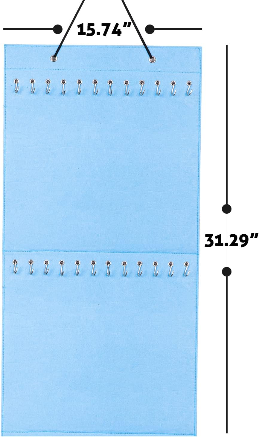 Necklace Holder Hanging Jewelry Organizer Storage with 24 Hook Jewelry Display Wall Mounted