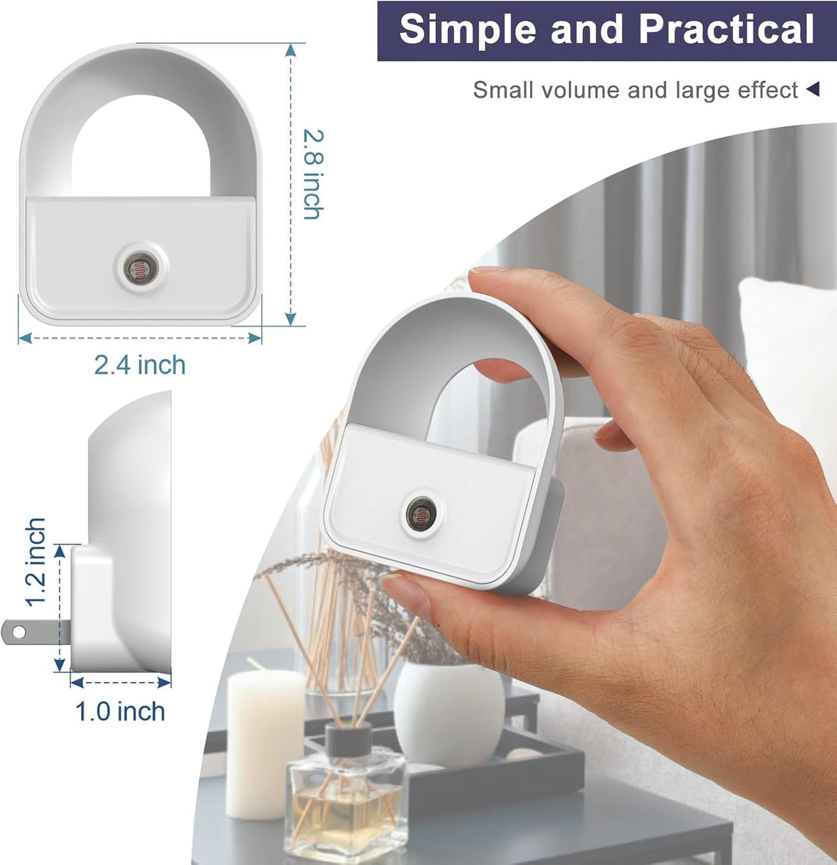6 Pack Night Lights, Night Light Plug into, Warm LED Nightlights