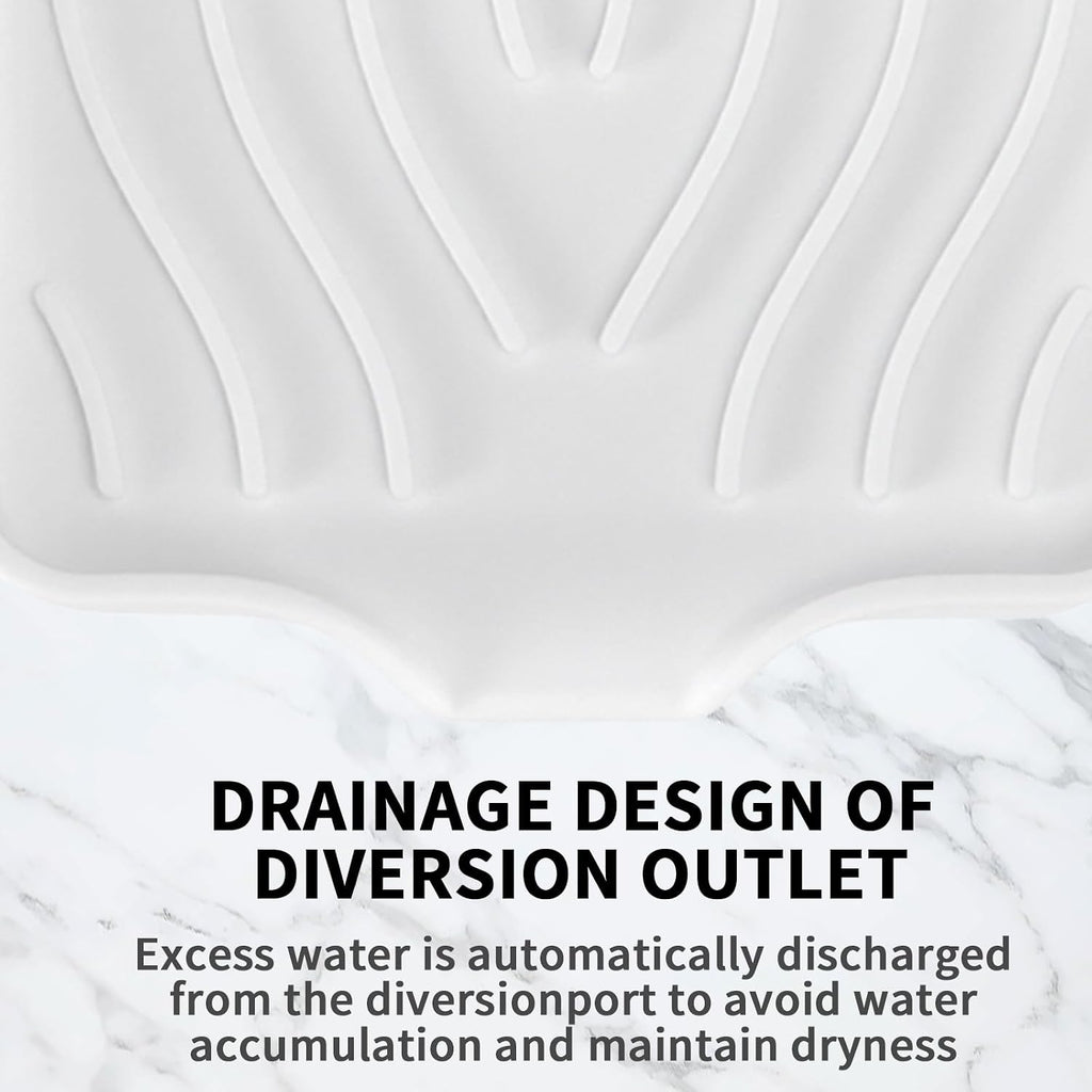 2 Pack Silicone Soap Dish with Drain, Self Draining Bar Soap Holder for Shower, Silicone Dish Soap Tray, Bathroom and Kitchen Sink Organizer, White