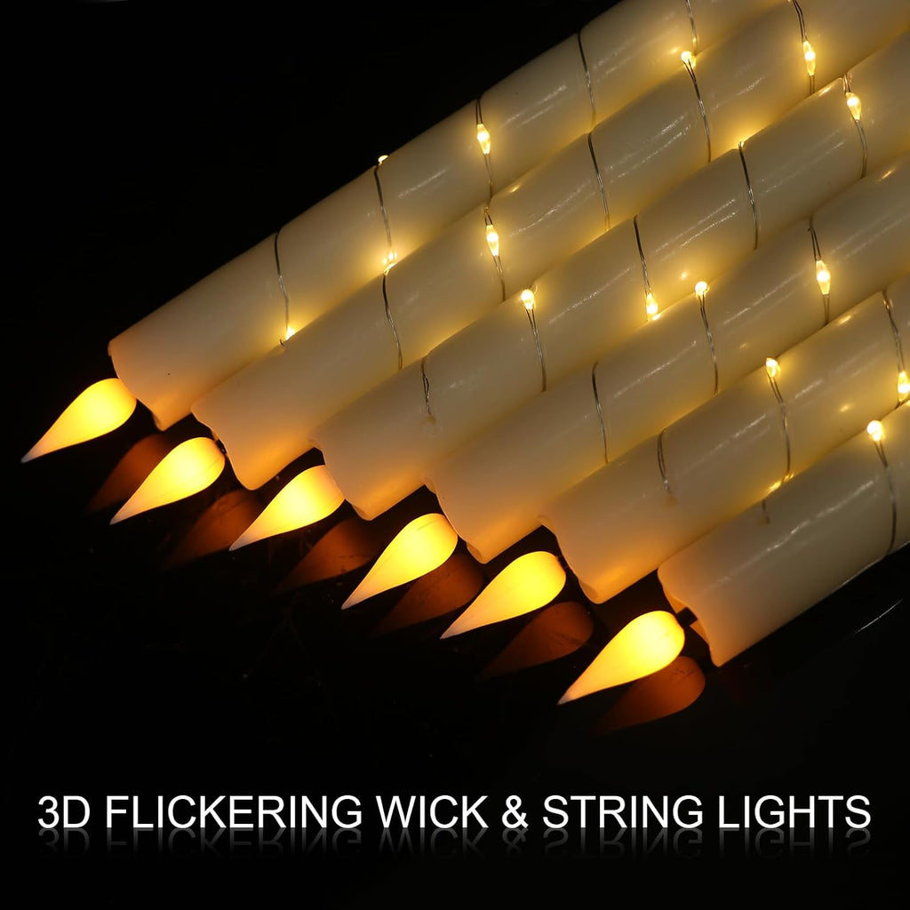 Flameless Taper Candles Battery Operated LED Candlesticks with Remote Wax