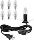 SCOMX Himalayan Salt Lamp Cord with Gear Switch，Original Replacement Cord with Base Assembly with E12 Socket，Christmas Light Bulb,Himalayan Salt Lampsand with 6 Free Bulbs for Salt Lamp (1P)