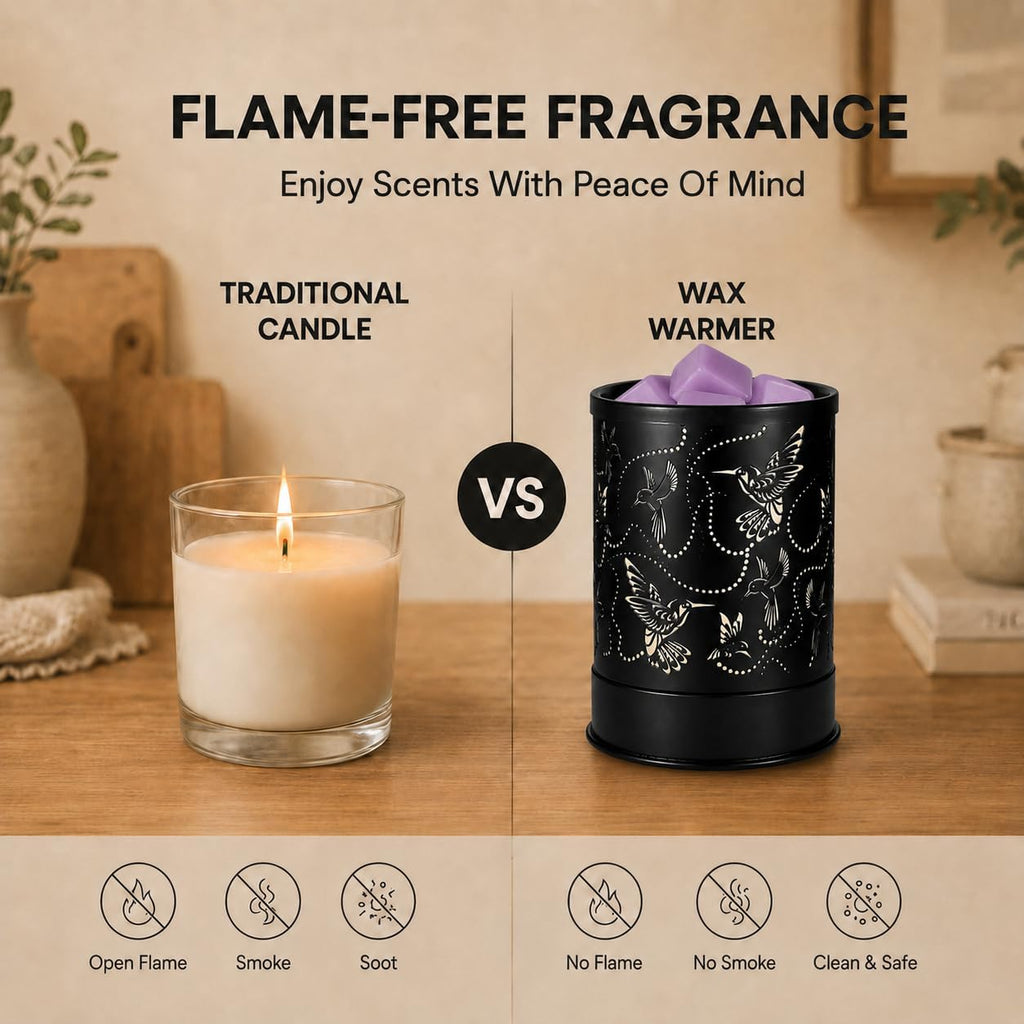 Nawaza Wax Melts Warmer Scented Metal Electric LED Burner Hummingbird Flock