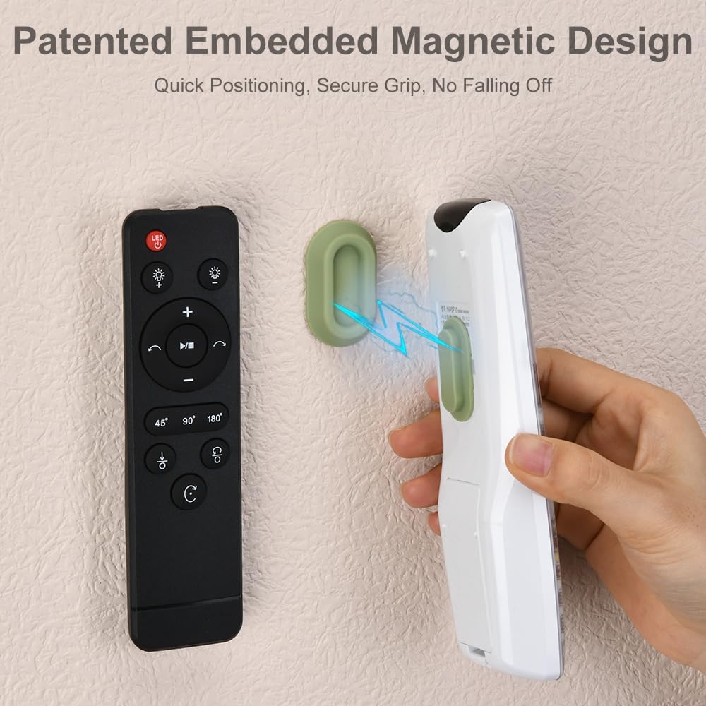 WALLFID Silicone Magnetic Remote Control Holder,4 Pack - Curved Remote Compatible Wall Mount Organizer,New Embedded Slot Design for Secure Grip,Self-Adhesive TV Storage (Black 4 Pack)