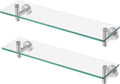 KES Bathroom Floating Glass Shelf 20-Inch, 2-Pack, Brushed Stainless Steel