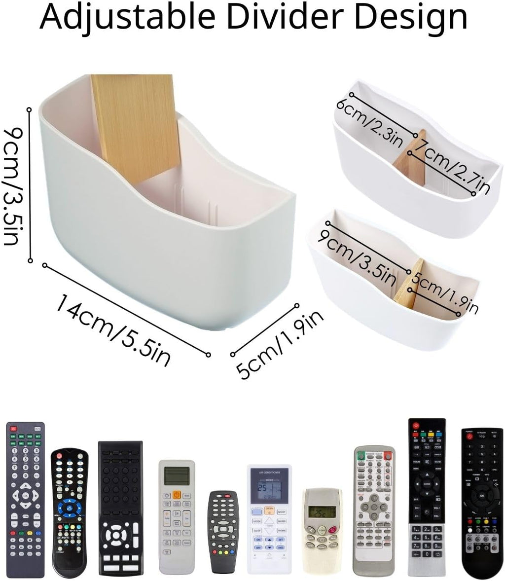 LINFIDITE TV Remote Holder Wall Mount Remote Control Holder for Bed Universal Bedside Wall Remote Holder Caddy Organizer Hole-Free Remote Control Holder (For 2 Or 3 Remote Controls–White–Quantity1