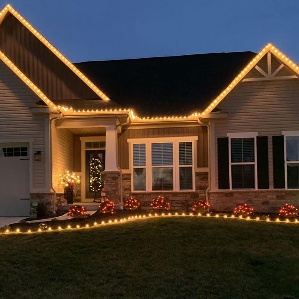 Novelty Lights 50 Pack C9 Ceramic Outdoor Christmas Replacement Bulbs, White, E17 Intermediate Base, 7 Watt