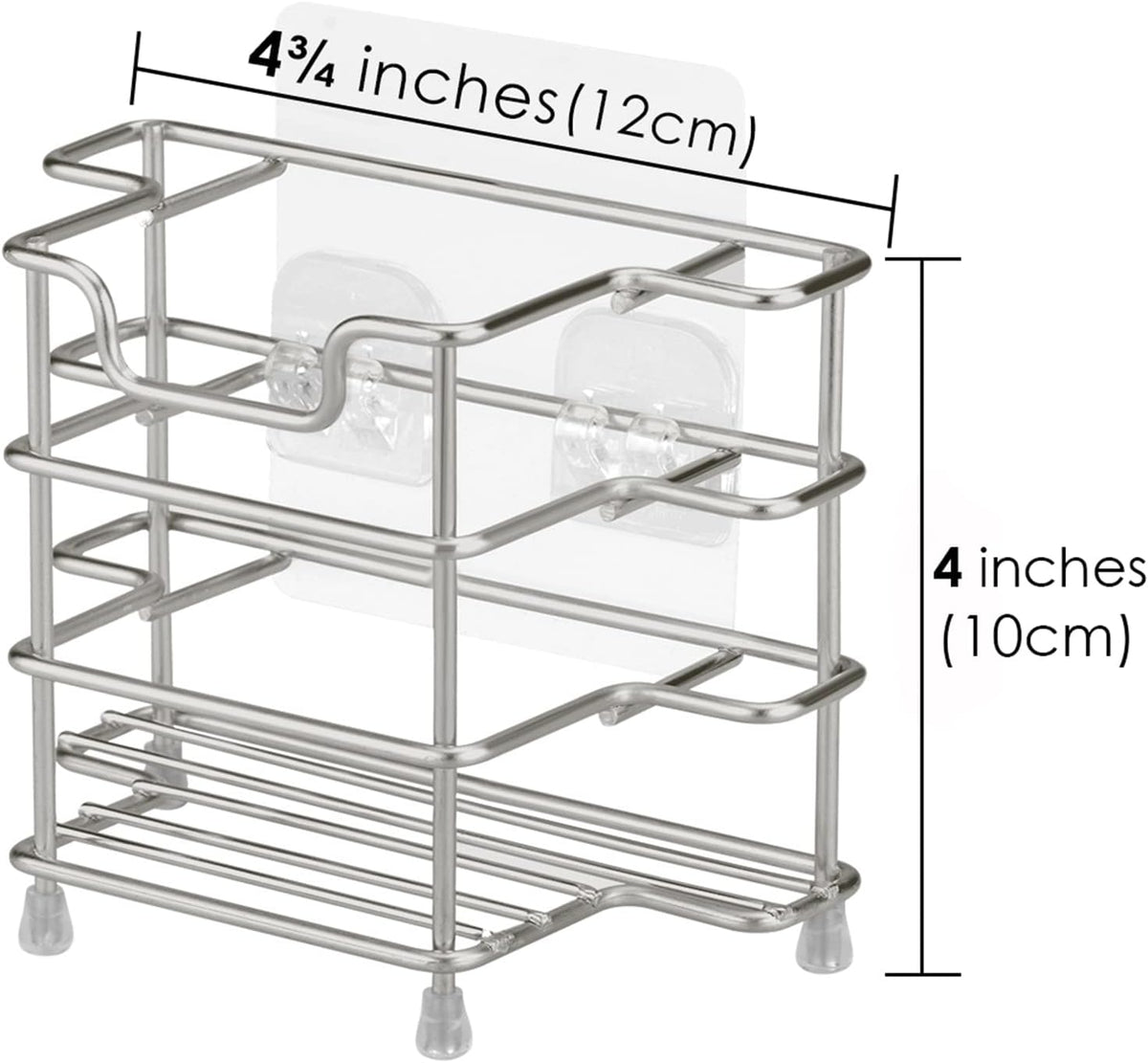 Linkidea 2 Pack Toothbrush Holders Wall Mounted, 3 Slots Bathroom Shower Organizer Stand, Stainless Steel Ventilated Countertop Rack for Toothpaste (Brushed Nickel)