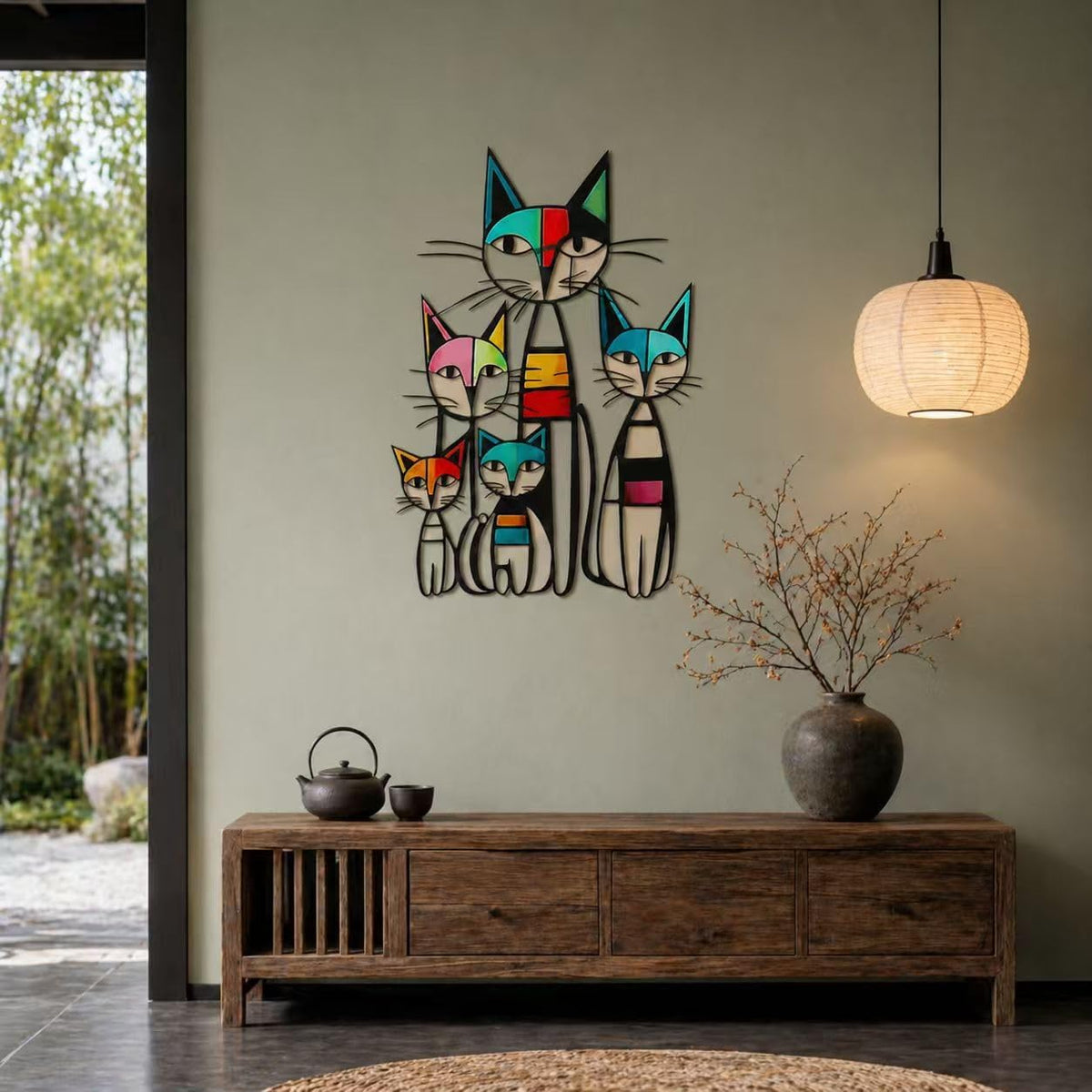 Cat Wall Art Decor Metal Iron Wall Sculptures Decor Gifts for Cat Lovers
