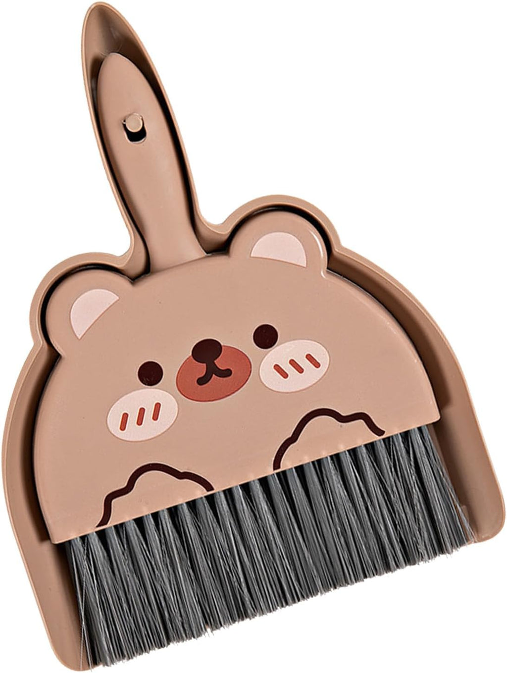 Mini Dustpan and Brush Set, Cartoon Portable Cleaning Broom with Dust Pan, Handheld Dust pan with Cleaning Brush Combo for Desk Keyboard Countertop (Bear)