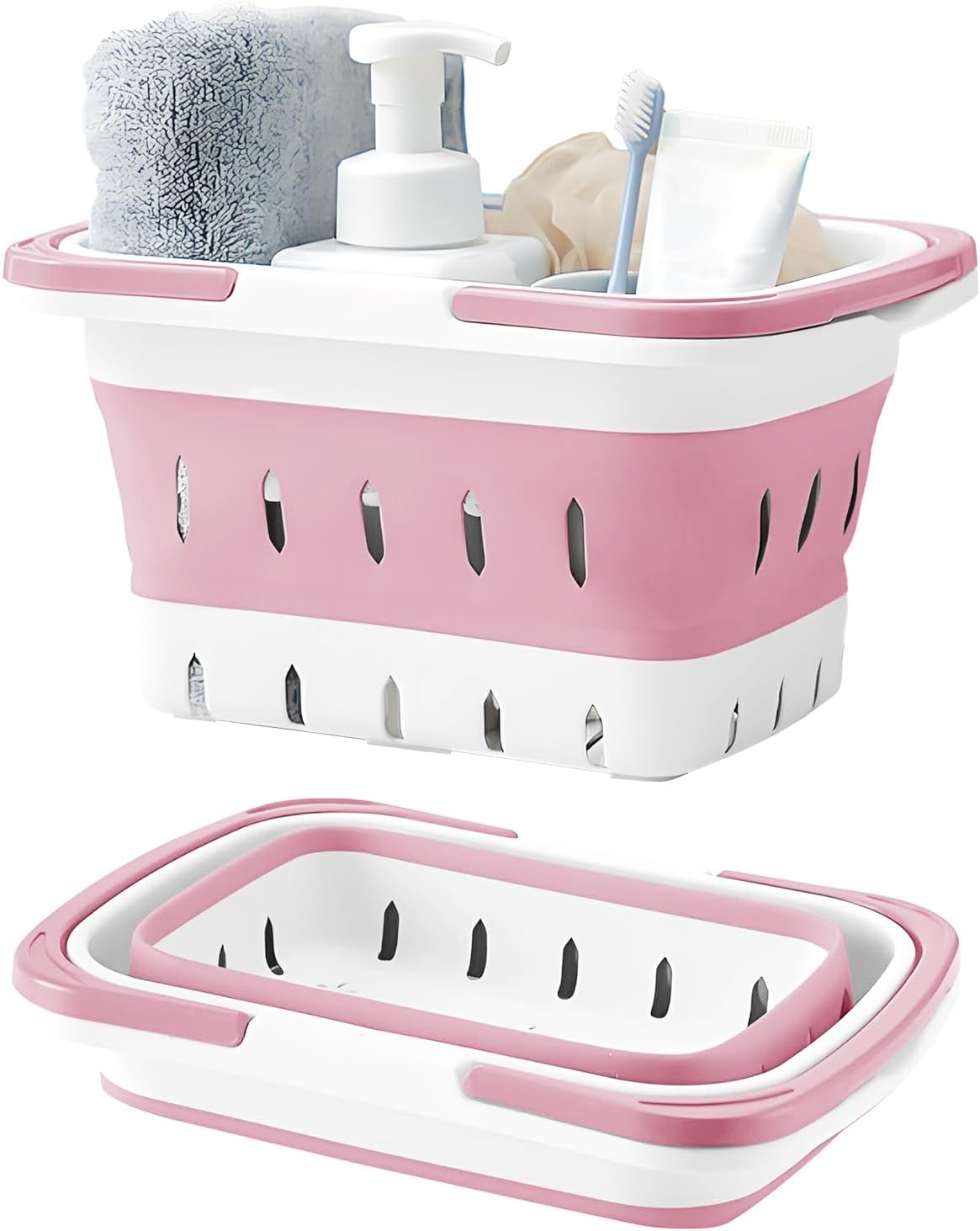 Fammart Plastic Shower Caddy Portable, Bath Basket Cleaning Caddy w/Handle