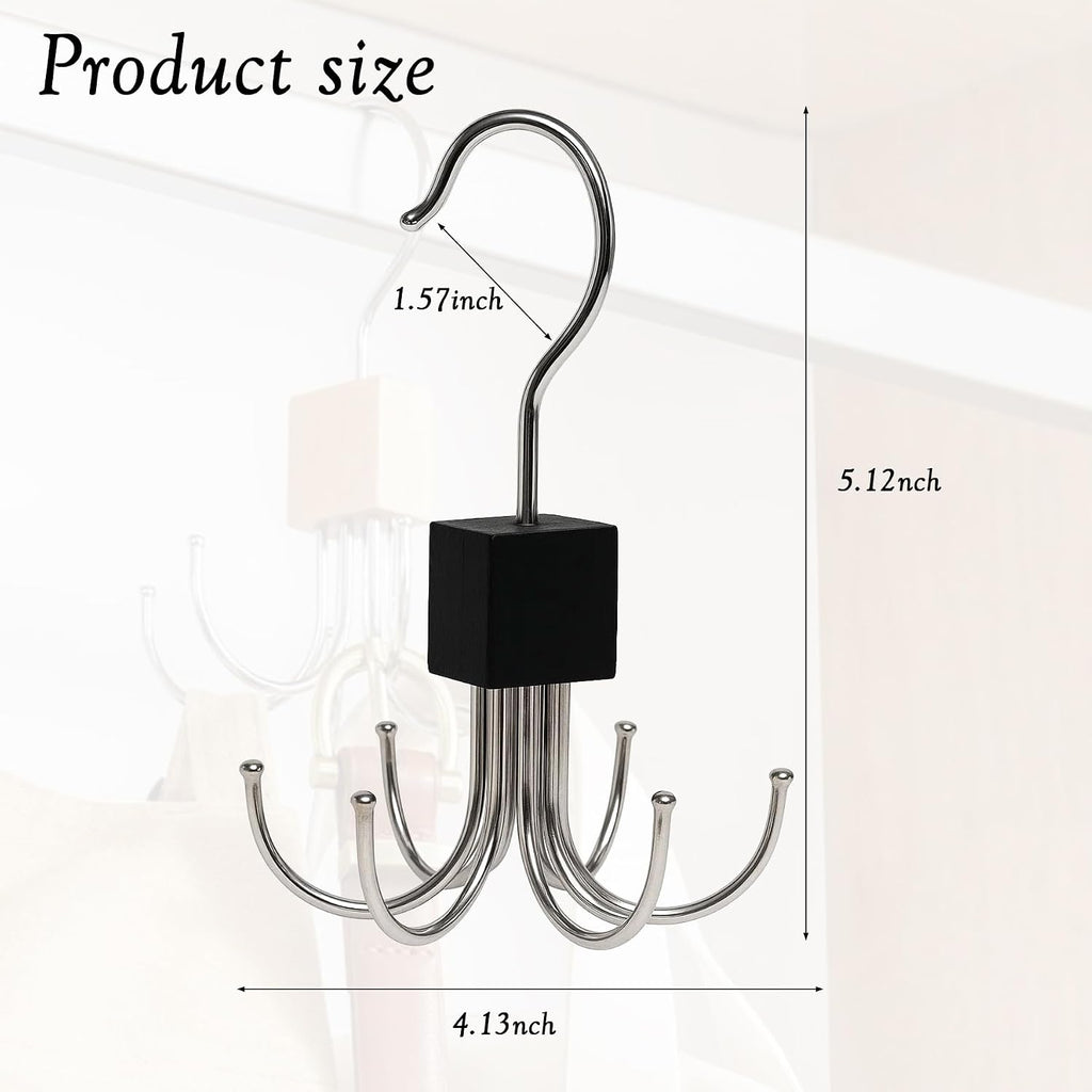 6-Pack Tank Top & Bra Hangers, 360° Rotatable Metal Organizer with Claw Design, Space-Saving Closet Hooks for Bras, Scarves, Purses, and Accessories