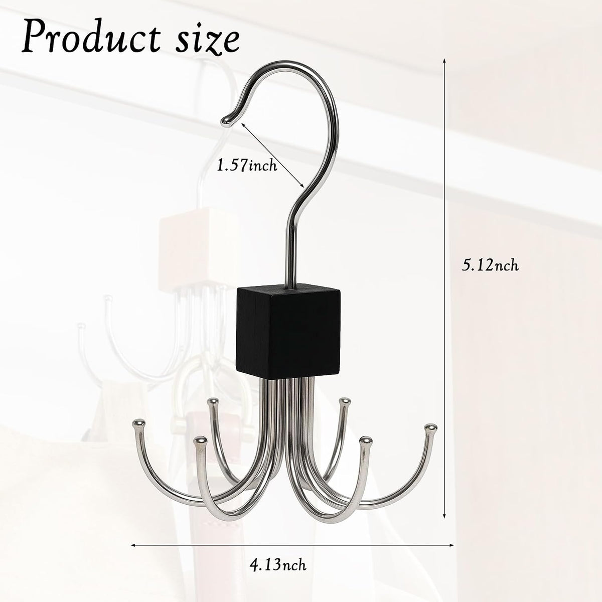 6-Pack Tank Top & Bra Hangers, 360° Rotatable Metal Organizer with Claw Design, Space-Saving Closet Hooks for Bras, Scarves, Purses, and Accessories