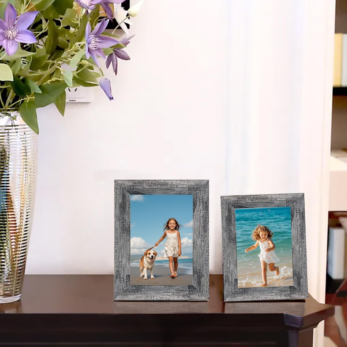 Rustic Picture Frames,10 Pack Collage Picture Frames,Gallery Wall Frame Set with Two 8x10, Four 5x7, Four 4x6, Farmhouse wood Photo Frames for living room Wall Gallery Decor or Desk, rustic Black