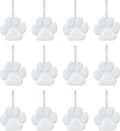 Sunlit Fashion Design Cute Paw Print Polished Shower Curtain Hooks for Dog Cat and Bear, Rust Proof Oil Rubbed Metal Shower Curtain Rings, White, 12 Pack
