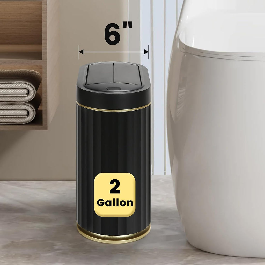 ELPHECO Motion Sensor Bathroom Trash Can with Lid 2 Gal Automatic Trash Can