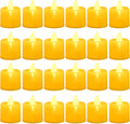 LANKER 24 Pack Flameless Led Tea Lights Candles, Flickering Yellow Candles (Yellow - 24Pack)