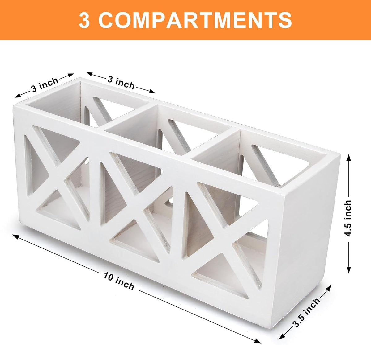 Wood Cutlery Silverware Holder Countertop Flatware Utensil Caddy for Party