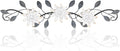 KHJCXS Metal Wall Art Modern Minimalist Metal Flowers Indoor Decor Horizontal Wall Art Iron Artwork,for Over Door,Bedroom,Living Room,Kitchen,Office Scroll Decor (White3)