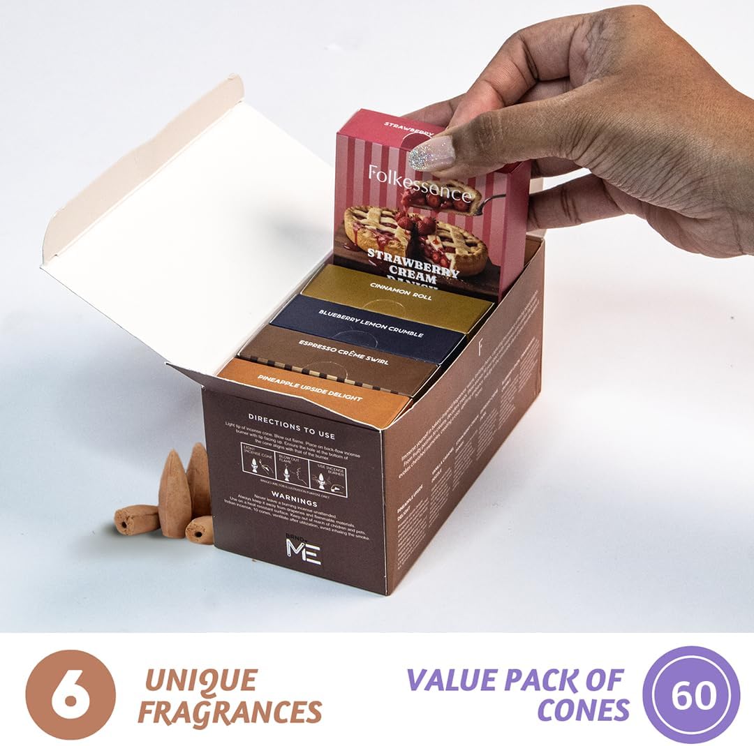 Folkulture Fall Backflow Incense Cones for Waterfall - Set of 6 (60 Cones)