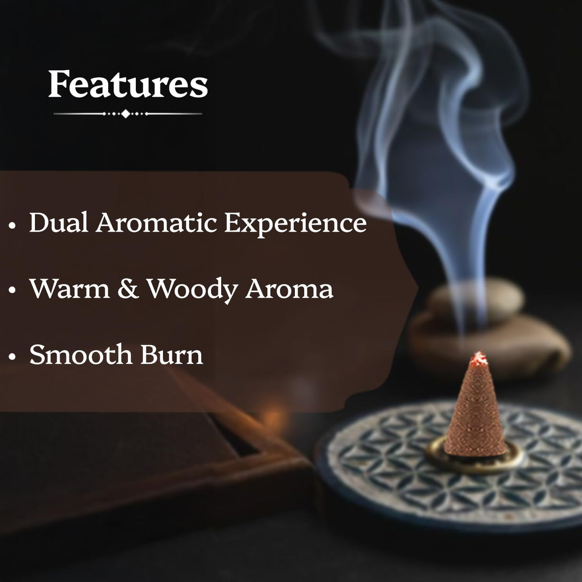Shubhkart Premium Kesar Chandan (Saffron Sandalwood) Dhoop Cones – 60 Count Box. Charcoal-Free Rich Aromatic Incense for Divine Puja, Deep Meditation & Healing Vibes