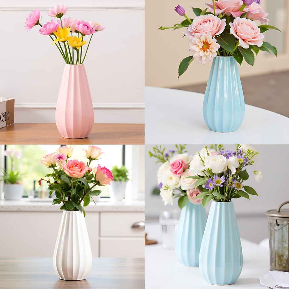 Pink Classic Elegant Ceramic Vase 7.1 inch for Wedding Valentine for Women