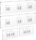 COOLMI Shower Caddy Adhesive Replacement, 4 Pack Double and Triple Hooks