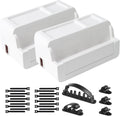 2 Pack Cable Management Box for Home, Office & Desk, Cord Organizer Box for Computer, TV Wires Hub, Pet Friendly Cord Hider Box, Safe ABS Material (White)
