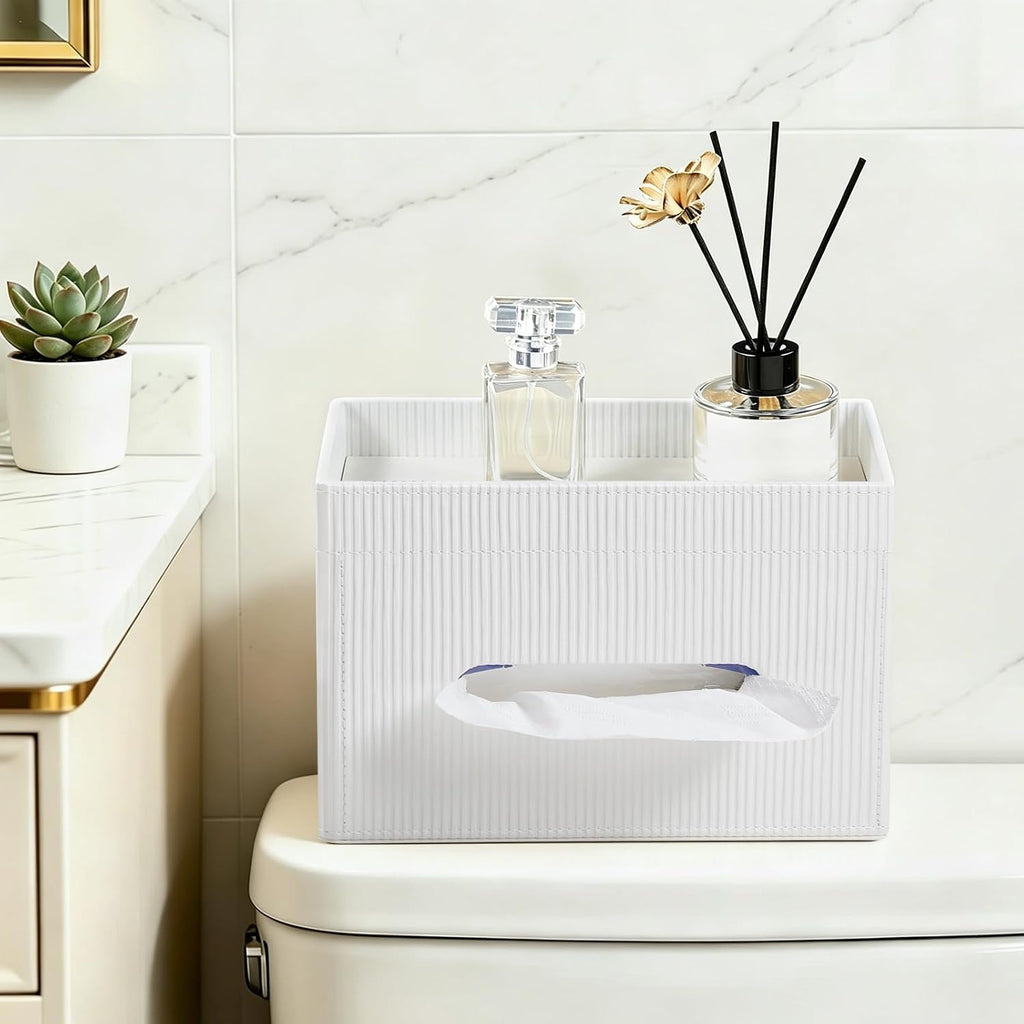 Rectangular Tissue Box Cover PU Leather Tissue Box Holder Rectangle