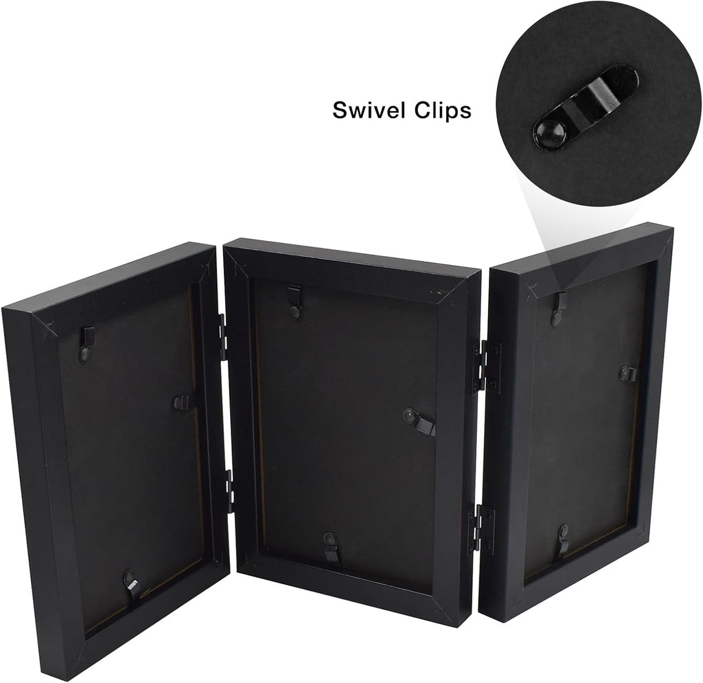 Frametory, 4x6 Triple Picture Frames Black, 1 Pack