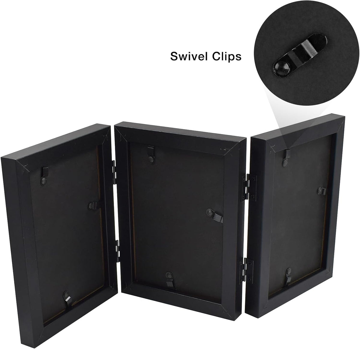 Frametory, 4x6 Triple Picture Frames Black, 1 Pack