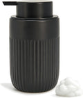 White Ceramic Foaming Soap Dispenser for Bathroom Countertop 13oz