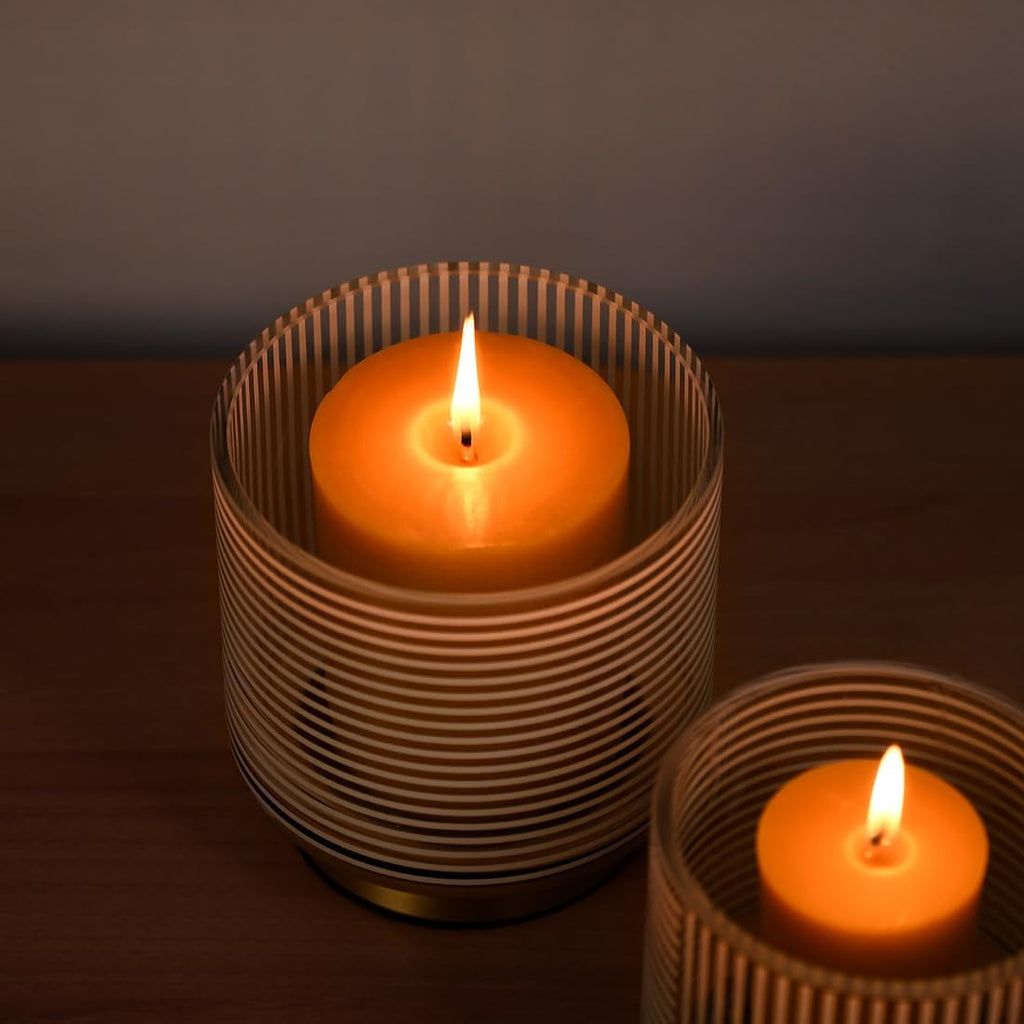 Beeswax Pillar Candles 3x4 Inch, Pure Natural Beeswax Candles - Unscented, Long Lasting Burn Time, Smokeless and Dripless