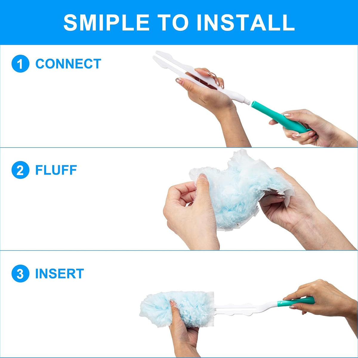 KeFanta 360° Heavy Duty Duster Refills for Swiffer Duster, 30 Count