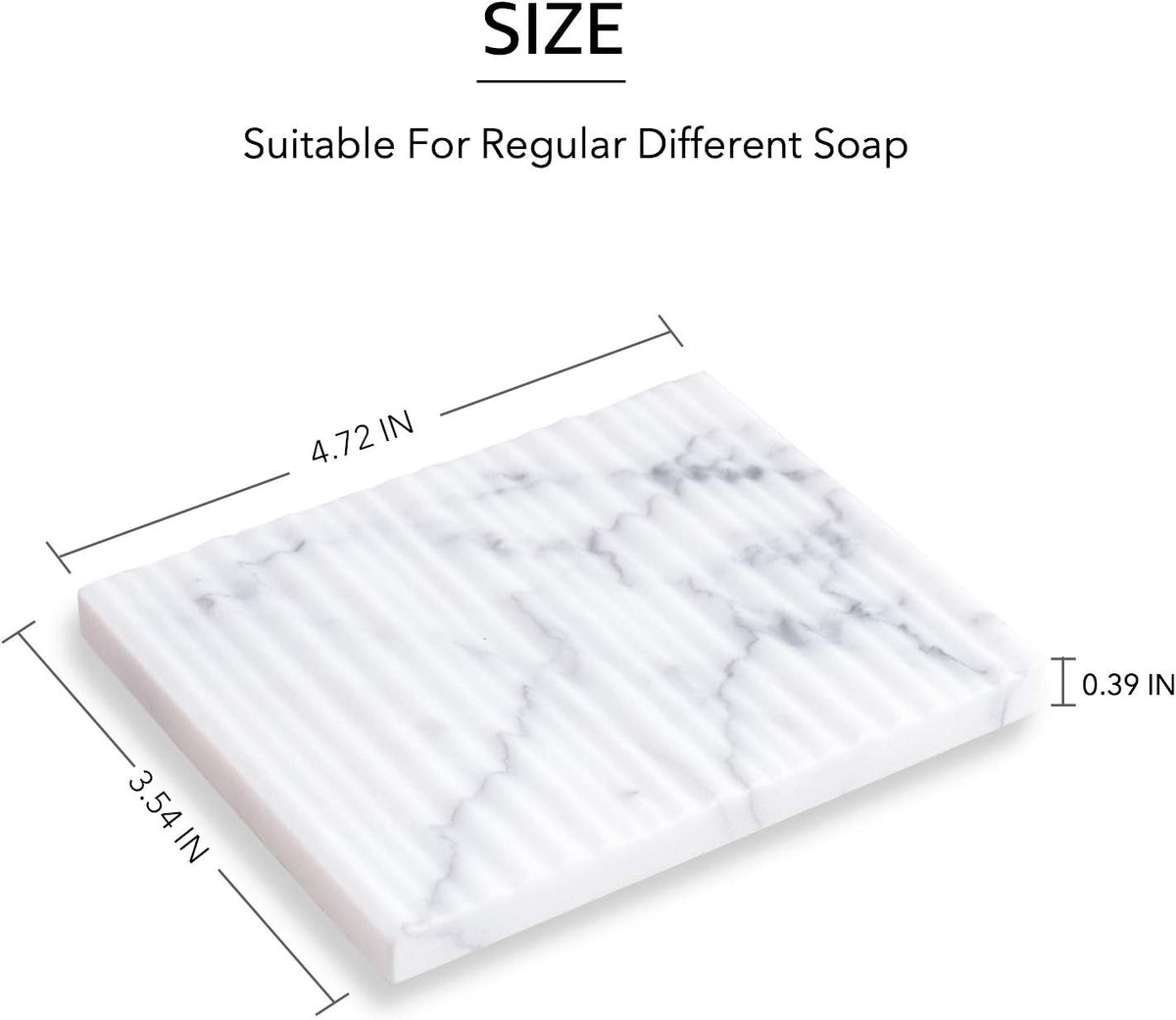 Draining Marble Soap Dish Holder for Bathroom Shower, Non-Slip & Quick Dry