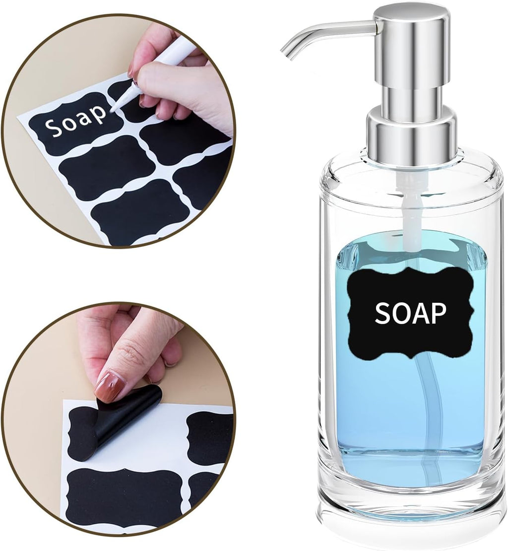 Clear Plastic Soap Dispenser, Set of 2, 10 oz